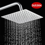 Kwadratowa Deszczownica | Stal Nierdzewna SUS304 | Wysokie Ciśnienie | Montaż Sufitowy