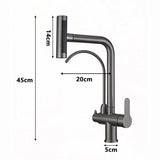 Mosiądz Kuchenny Kran z Filtrowanym Wylewem | Pojedyncza Gałka | Szlifowany