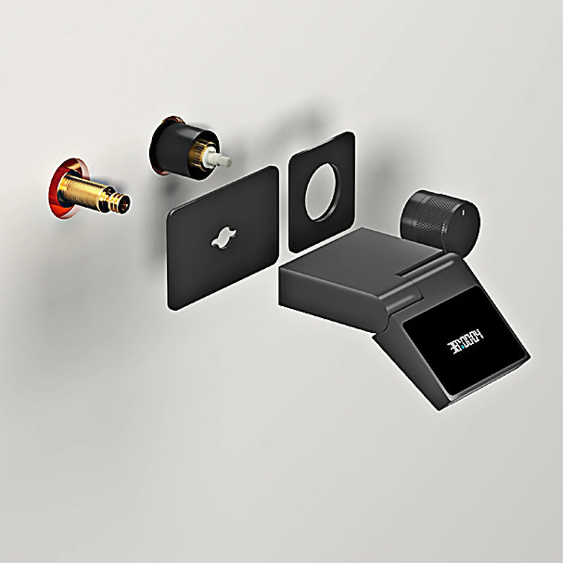 Zlewozmywakowa bateria z oświetleniem LED – montaż ścienny | 2 otwory | ciepła i zimna woda | mosiądz