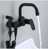 AquaJet Czarny Mosiądz Zawór Ścienny z Boczną Wylewką