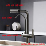 Mosiądz Kuchenny Kran z Filtrowanym Wylewem | Pojedyncza Gałka | Szlifowany