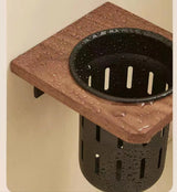 Walnox SteelWall WC-Bürstenhalter mit Walnuss-Optik