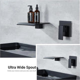 Bateria umywalkowa typu wodospad – Podwójne Dźwignie | Chrom i Mat Czarny | 2-Otworowy Montaż Ścienny lub Blatowy