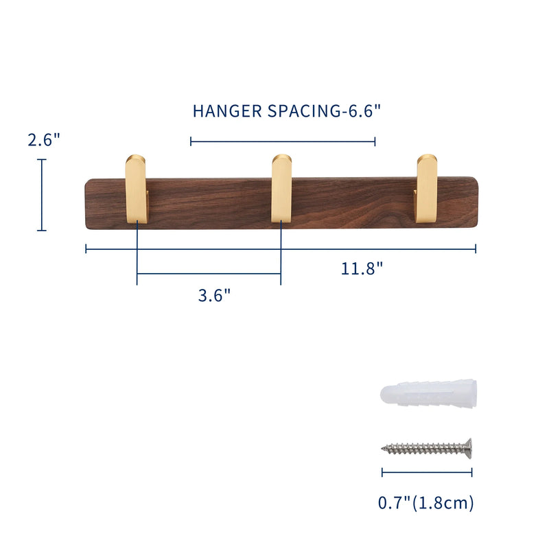 WalnutHook – 3-Hakowy Wieszak na Ręczniki z Drewna i Metalu