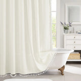 RustiCotton Zasłona Prysznicowa – Wodoodporna i Gruba w Stylu Płóciennym