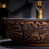 Okrągły Ceramiczny Owalny Zlew z Baterią