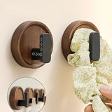 Nurlin Walnut – Stylowy Czarny Wieszak Ścienny z Drewna Orzechowego na Klucze, Płaszcze i Akcesoria Łazienkowe