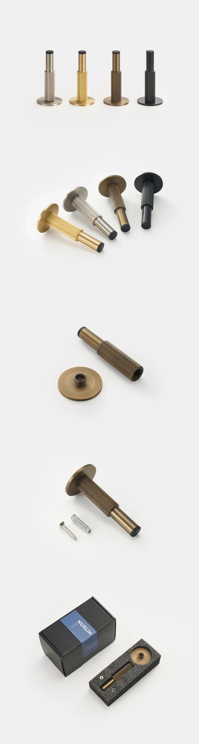 Nurlin Mosiężny Zatrzask do Drzwi z Rowkowaniem