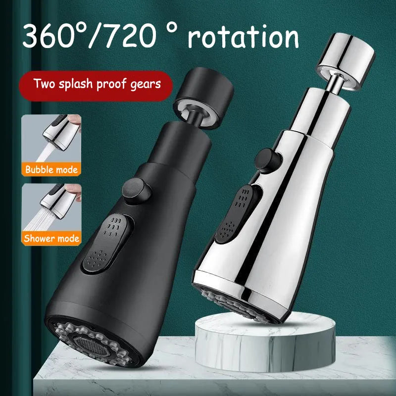 HydroFlex360 – Wielofunkcyjny 360°/720° Obrotowy Nakładka na Baterię Kuchenną z 3 Trybami Wody