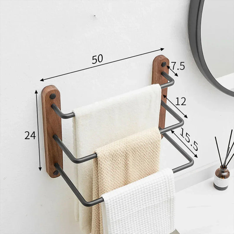 3 Podwójny Wieszak na Ręczniki | <50 cm | Metal | Wolnostojący