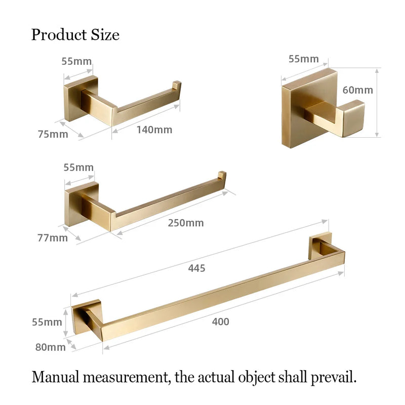 Zestaw Akcesoriów Łazienkowych | Stal Nierdzewna – Szlifowana Satynowana