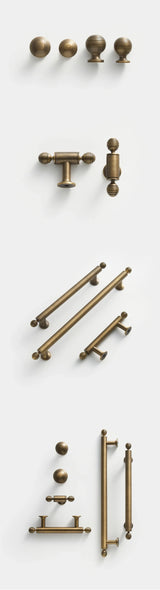 BrassElegance Mosiężny Antyczny Uchwyt T-kształtny do Szaf i Mebli