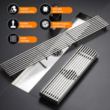 ProDrain Kwadratowa RVS Rynna Prysznicowa – 20-50cm Przeciwzapachowa Wpust Podłogowy z Dezodoryzacją