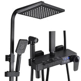 Termostatyczny Zestaw Prysznicowy – Szczotkowane Złoto | Mosiądz i ABS | Regulowana Wysokość | Kwadratowa Deszczownica 20 cali