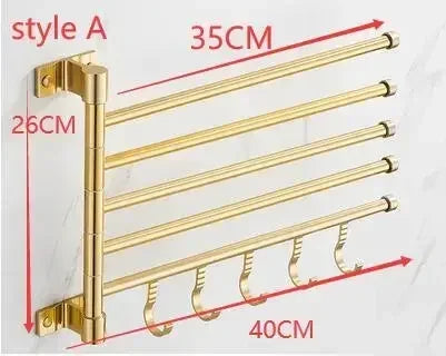 Podwójny Wieszak na Ręczniki | Aluminium | <50 cm | Z Hakiem