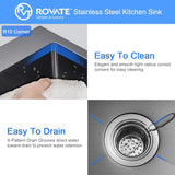 Czarna Zlewozmywak Kuchenny – Jednokomorowy | Montaż Nakładany | Stal Nierdzewna 304 | Głębokość 9 Cali