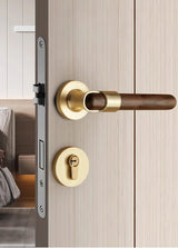 Walnoir Retro Drewniany Zamek do Drzwi