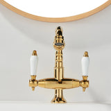 Antyczna Mosiądzowa Bateria Łazienkowa Styl Industrialny Pojedynczy Otwór Podwójna Rączka