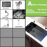 Zlewozmywak ze stali nierdzewnej Duży Pojedynczy Nano Grawerowany Plastrowy Zlewozmywak Podblatowy