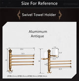 Wieszak na ręczniki | Szczotkowane Złoto | Aluminium | <50 cm | Antycznie Grawerowane