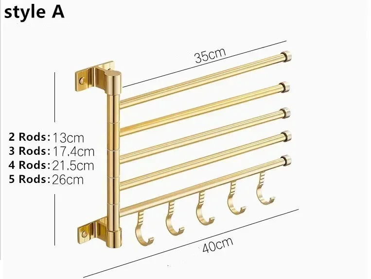 Podwójny Wieszak na Ręczniki | Aluminium | <50 cm | Z Hakiem