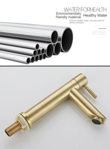 Klasyczny Kran do Umywalki | Stal Nierdzewna | Pojedyncza Gałka | Ceramiczny Zawór