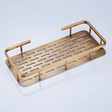 BronzeRoyal Antyczna Półka Narożna – Mosiężny Wieszak na Mydło i Szampon