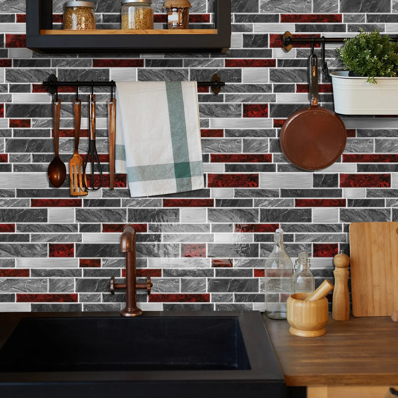 LuxeMarmer Złoto-Białe Naklejki Ścienne w Stylu Marmuru