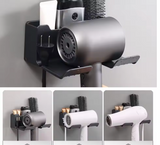 Wielofunkcyjny uchwyt do suszarki – Montaż naścienny | Bez wiercenia | Z miejscem na wtyczki | Tworzywo ABS