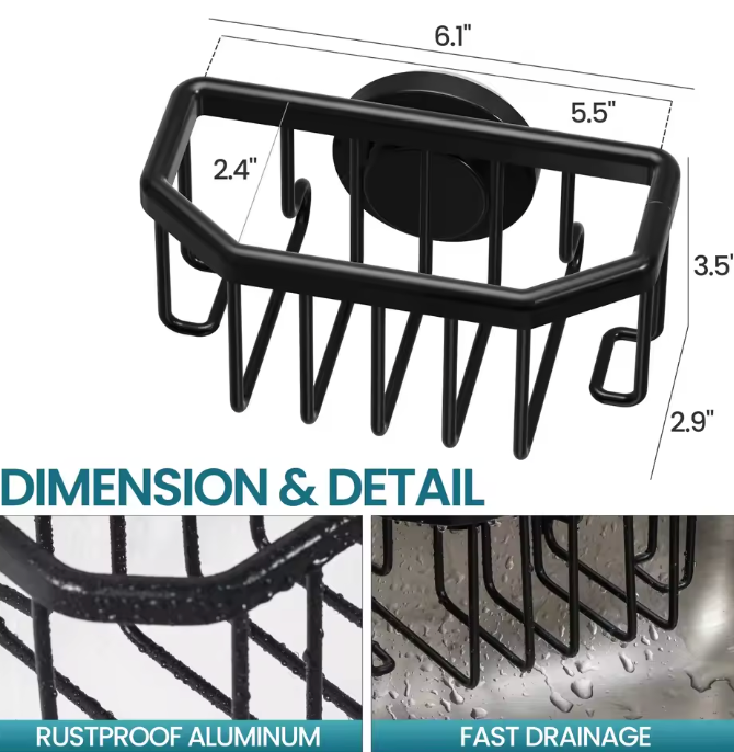 Przyssawka do Zlewu – Aluminiowa | Demontowalna i Wodoodporna | Montaż Bez Wiercenia