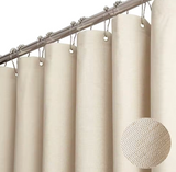 LuxeLinnen Zasłona Prysznicowa – Wodoodporna i Gruba Imitacja Lnu