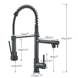 Wysuwana Bateria Kuchenna | Niklowane Złoto | Ciepła i Zimna Woda | Pojedyncza Gałka