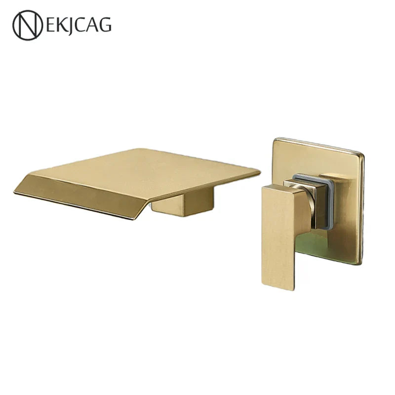 Ścienny kran do umywalki z wylewką wysoką – Czarny Mat lub Szary Szlifowany | Jednouchwytowy