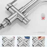 Wolnostojący Kran Kuchenny – Podwójna Gałka | Szlifowany Nierdzewny | Ciepła i Zimna Woda