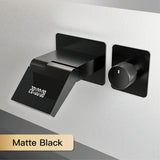 Zlewozmywakowa bateria z oświetleniem LED – montaż ścienny | 2 otwory | ciepła i zimna woda | mosiądz