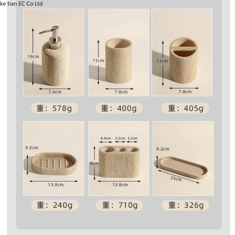 Luksusowy Akcesorium Łazienkowe z Piaskowca i Kamienia Naturalnego