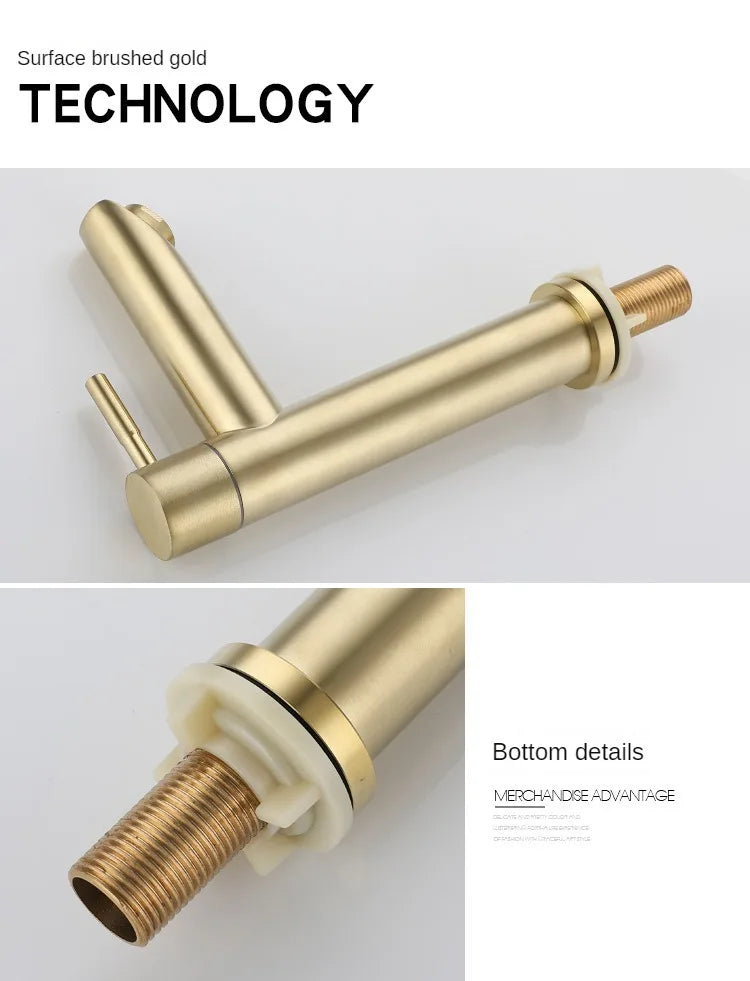 Klasyczny Kran do Umywalki | Stal Nierdzewna | Pojedyncza Gałka | Ceramiczny Zawór