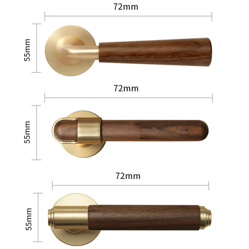 Walnoir Retro Drewniany Zamek do Drzwi