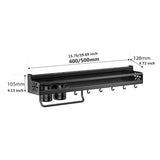 Metalowa Półka Ścienna do Kuchni – Samoprzylepna & Do Śrubowania | Antypoślizgowy Wzór Fali | W Zestawie Akcesoria Montażowe