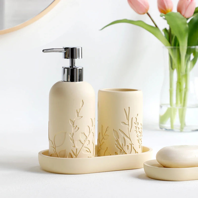 5-częściowy zestaw łazienkowy | Wygrawerowany Wzór