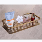 BronzeRoyal Antyczna Półka Narożna – Mosiężny Wieszak na Mydło i Szampon