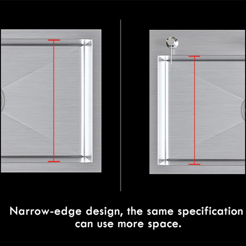 Onderbouw Zlewozmywak Kuchenny | 76×43 cm – Ręcznie Wykonany ze Stali Nierdzewnej 304