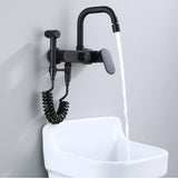 AquaJet Czarny Mosiądz Zawór Ścienny z Boczną Wylewką