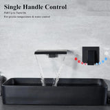 Bateria umywalkowa typu wodospad – Podwójne Dźwignie | Chrom i Mat Czarny | 2-Otworowy Montaż Ścienny lub Blatowy