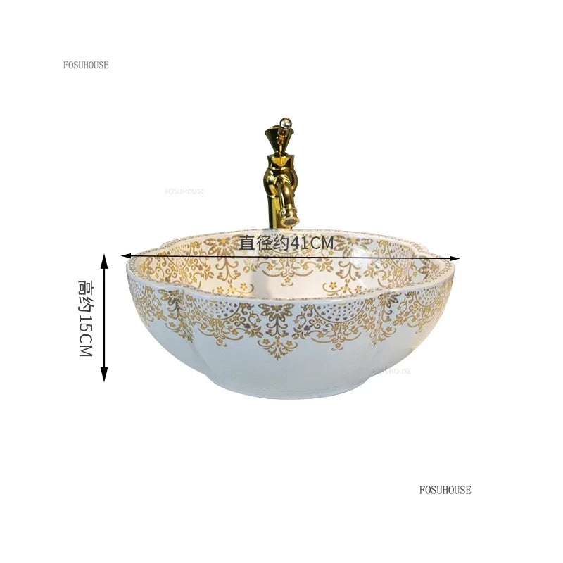 Ręcznie malowana ceramiczna miska WC | Okrągła | 9L