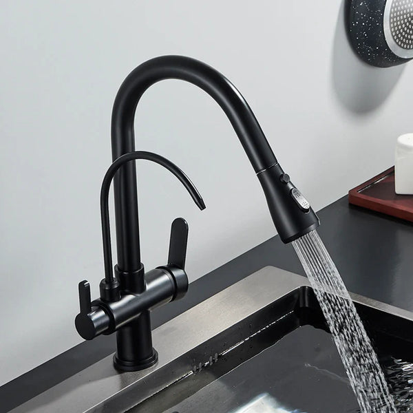 Bateria Kuchenna na Dotyk | Chrom Połysk | Zimna i Ciepła Woda | Wyciągana Wylewka