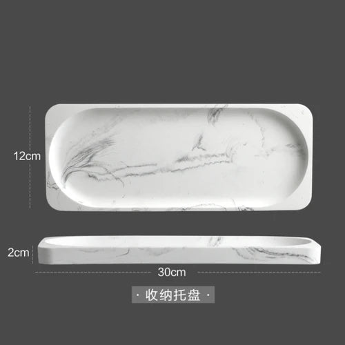 Czteroczęściowy zestaw akcesoriów łazienkowych – Wygląd marmuru