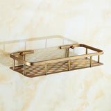 BronzeRoyal Antyczna Półka Narożna – Mosiężny Wieszak na Mydło i Szampon