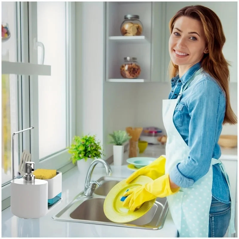 SoapStation 5w1 Organizator – Wielofunkcyjny Dozownik do Mydła z Uchwytem na Gąbkę & Ręcznik