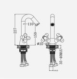 AUREVO Podwójna Uchwyt Bateria Łazienkowa